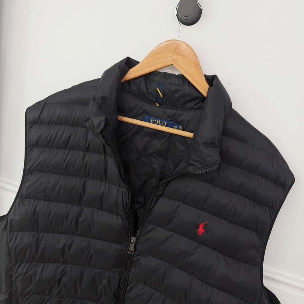 Men’s Polo Ralph Lauren Black Packable Puffer Vest Big And Tall Size 2XLT - Picture 2 of 9